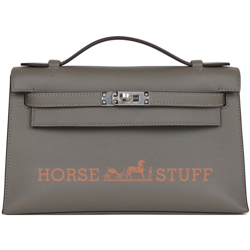 Hermès Kelly Pochette Gris Meyer Swift PHW