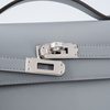 HERMÈS KELLY POCHETTE CLUTCH Gris Pantin Swift PHW