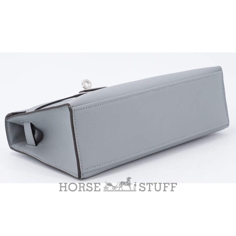 HERMÈS KELLY POCHETTE CLUTCH Gris Pantin Swift PHW