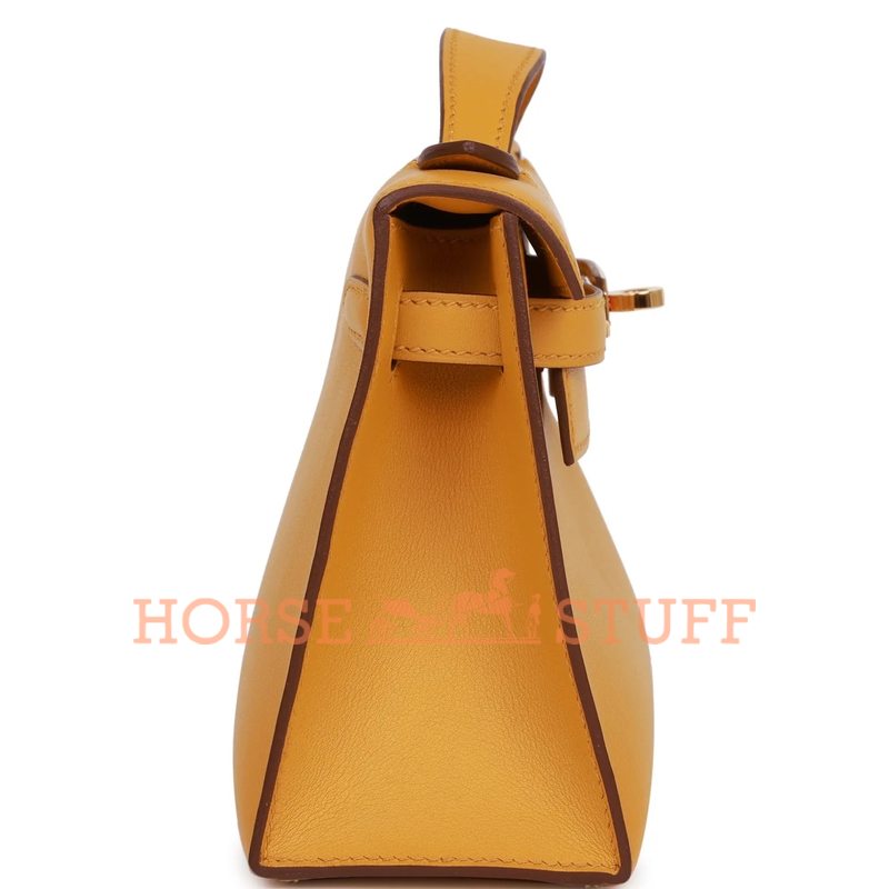 Hermès Kelly Pochette Jaune Ambre Swift GHW