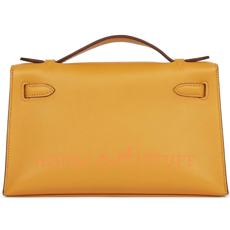 Hermès Kelly Pochette Jaune Ambre Swift GHW