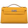 Hermès Kelly Pochette Clutch Jaune Ambre Swift PHW