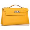 Hermès Kelly Pochette Clutch Jaune Ambre Swift PHW