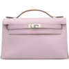 Hermès Kelly Pochette Mauve Pale Swift PHW