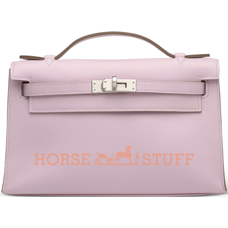 Hermès Kelly Pochette Mauve Pale Swift PHW