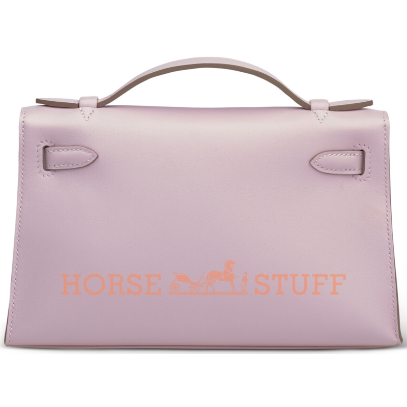 Hermès Kelly Pochette Mauve Pale Swift PHW