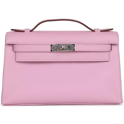 HERMÈS KELLY POCHETTE CLUTCH Mauve Sylvestre Swift PHW