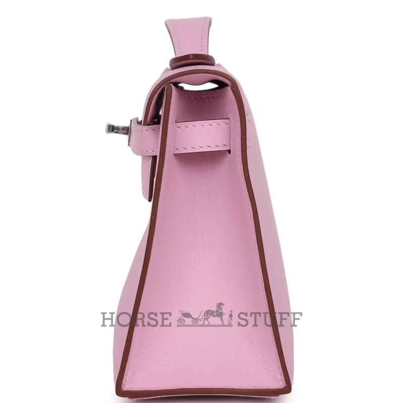 HERMÈS KELLY POCHETTE CLUTCH Mauve Sylvestre Swift PHW