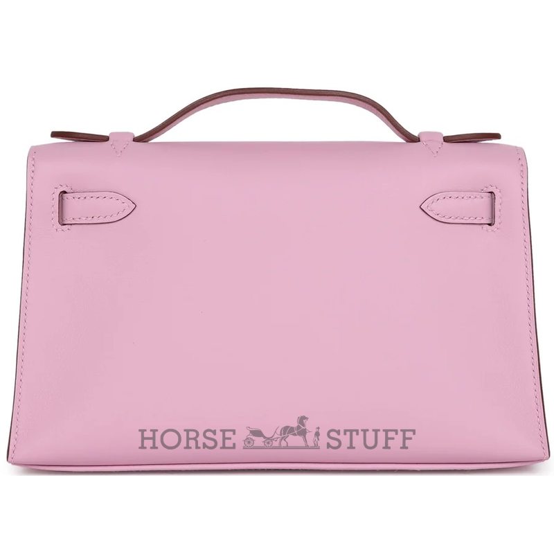 HERMÈS KELLY POCHETTE CLUTCH Mauve Sylvestre Swift PHW