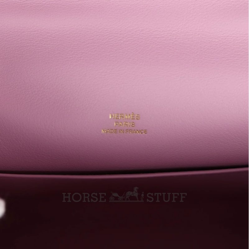 HERMÈS KELLY POCHETTE CLUTCH Mauve Sylvestre Swift RGHW