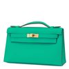 Hermès Kelly Pochette Clutch Menthe Swift GHW