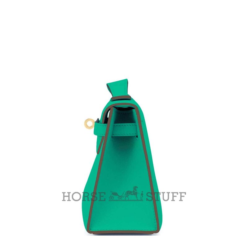 Hermès Kelly Pochette Clutch Menthe Swift GHW