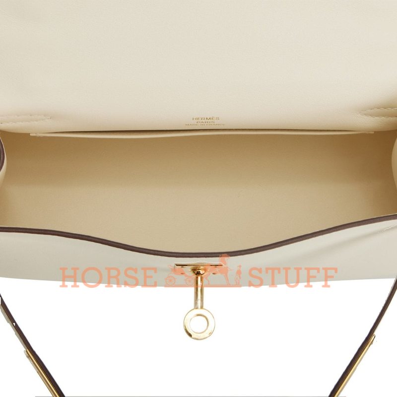 Hermès Kelly Pochette Clutch Nata Swift GHW