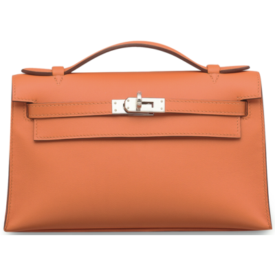 Hermès Kelly Pochette Orange Swift PHW