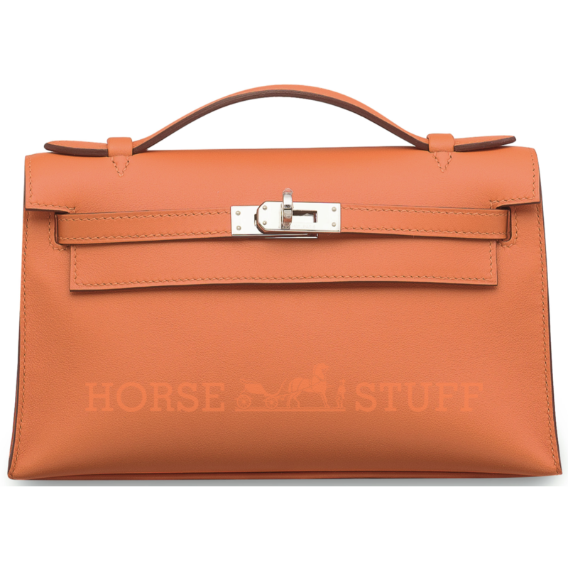 Hermès Kelly Pochette Orange Swift PHW