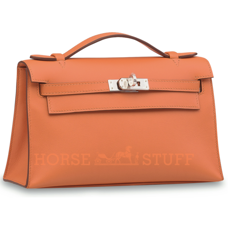 Hermès Kelly Pochette Orange Swift PHW