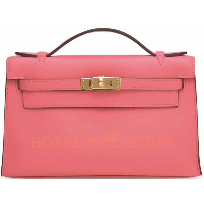 Hermès Kelly Pochette Clutch Rose d'Ete Swift GHW