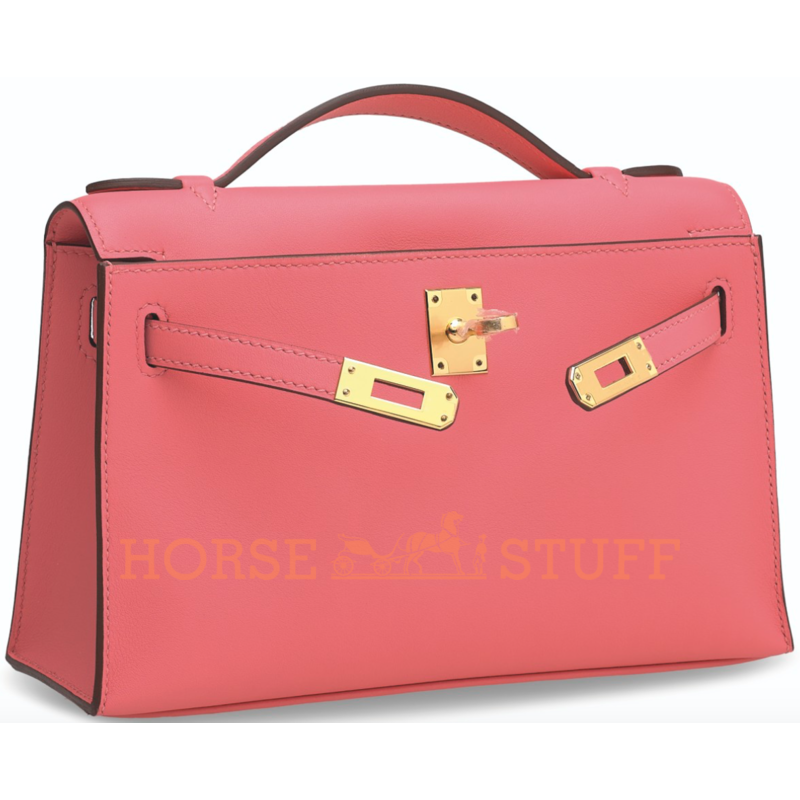 Hermès Kelly Pochette Clutch Rose d'Ete Swift GHW