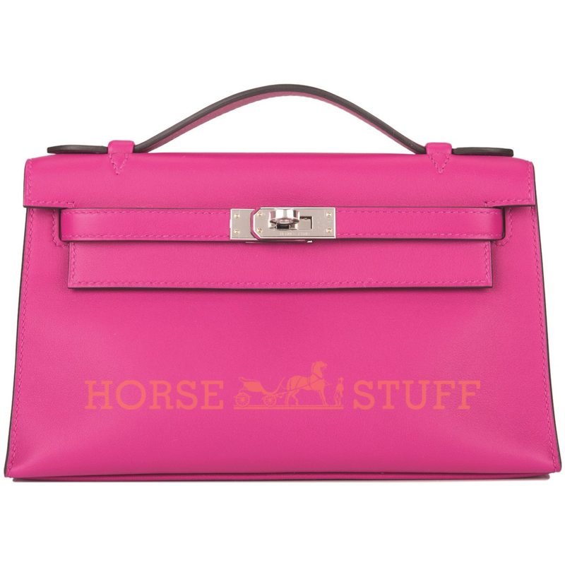 Hermès Kelly Pochette Rose Pourpre Swift PHW