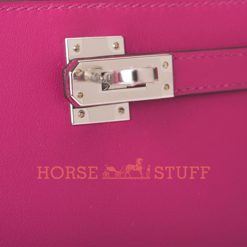 Hermès Kelly Pochette Rose Pourpre Swift PHW