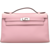 Hermès Kelly Pochette Clutch Rose Sakura Swift PHW