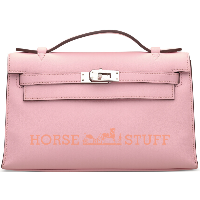 Hermès Kelly Pochette Clutch Rose Sakura Swift PHW