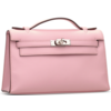 Hermès Kelly Pochette Clutch Rose Sakura Swift PHW