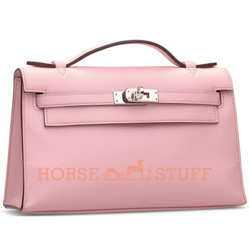 Hermès Kelly Pochette Clutch Rose Sakura Swift PHW