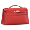 Hermès Kelly Pochette Rouge Tomate Swift GHW