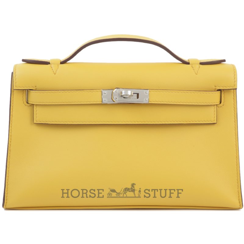 HERMÈS KELLY POCHETTE CLUTCH Sun Swift PHW