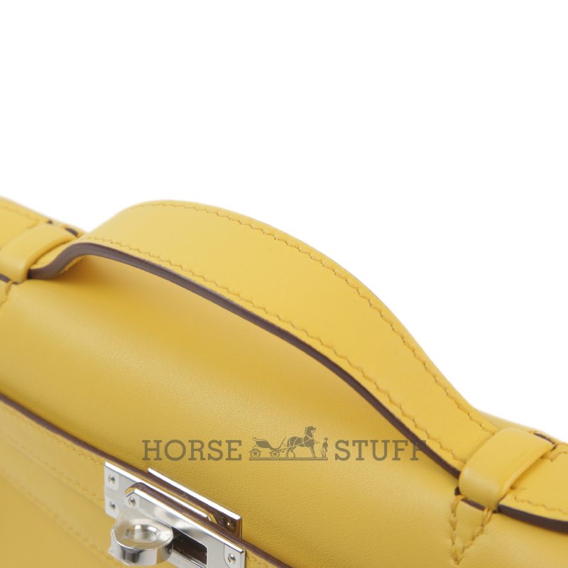 HERMÈS KELLY POCHETTE CLUTCH Sun Swift PHW