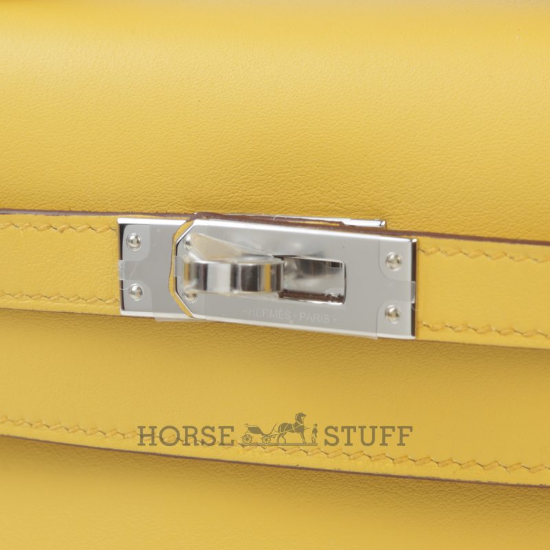 HERMÈS KELLY POCHETTE CLUTCH Sun Swift PHW