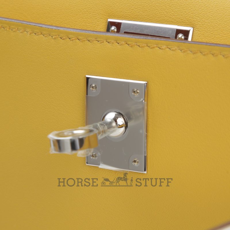 HERMÈS KELLY POCHETTE CLUTCH Sun Swift PHW