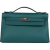 HERMÈS KELLY POCHETTE CLUTCH Vert Bosphore Swift PHW