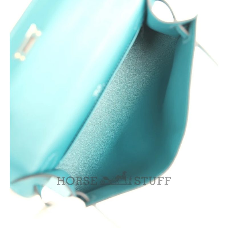 HERMÈS KELLY POCHETTE CLUTCH Vert Bosphore Swift PHW