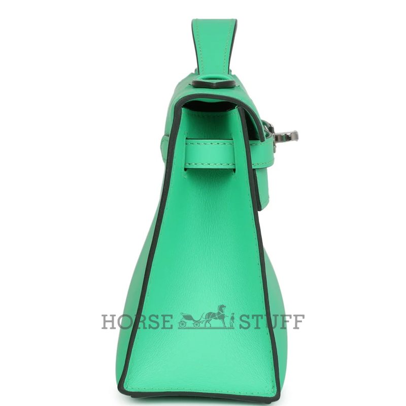 HERMÈS KELLY POCHETTE CLUTCH Vert Comics Swift PHW