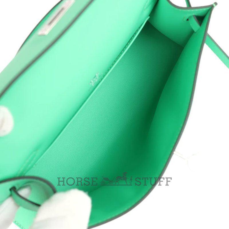 HERMÈS KELLY POCHETTE CLUTCH Vert Comics Swift PHW