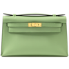 Hermès Kelly Pochette Clutch Vert Criquet Swift GHW