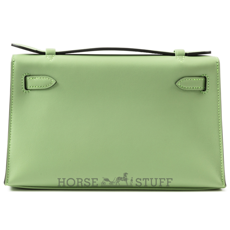 Hermès Kelly Pochette Clutch Vert Criquet Swift GHW