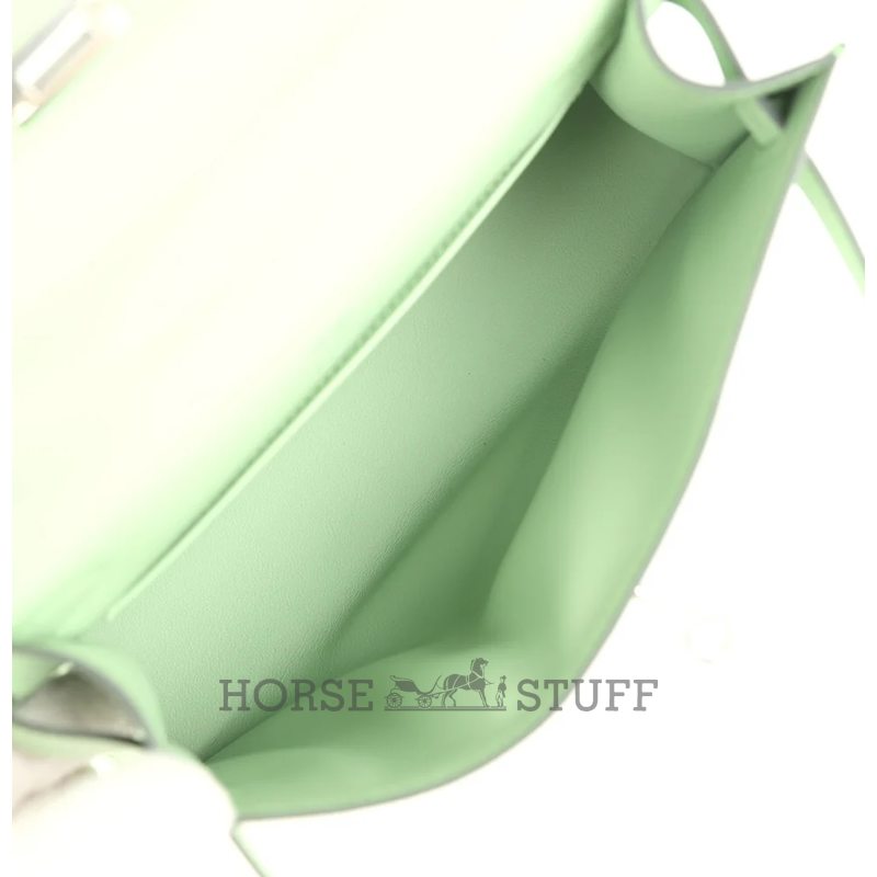 HERMÈS KELLY POCHETTE CLUTCH Vert Criquet Swift PHW
