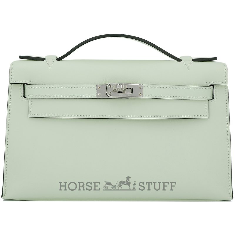 HERMÈS KELLY POCHETTE CLUTCH Vert Fizz Swift PHW