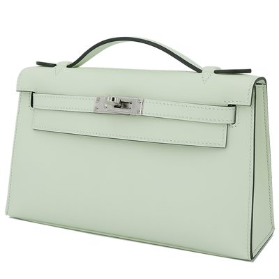 HERMÈS KELLY POCHETTE CLUTCH Vert Fizz Swift PHW