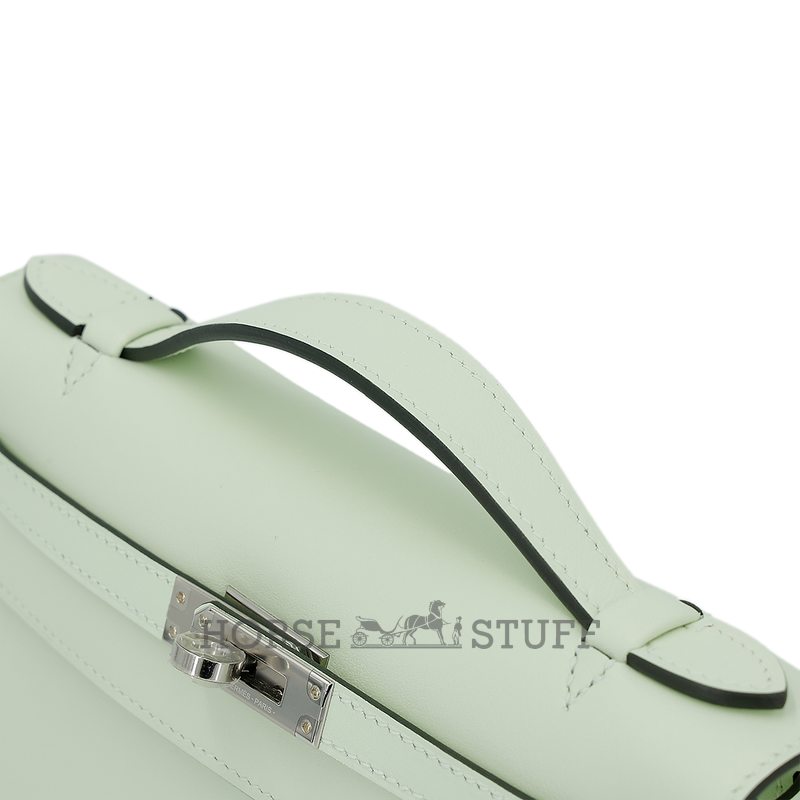 HERMÈS KELLY POCHETTE CLUTCH Vert Fizz Swift PHW