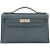 HERMÈS KELLY POCHETTE CLUTCH Vert Mangrove Swift Permabrass