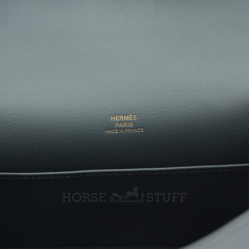 HERMÈS KELLY POCHETTE CLUTCH Vert Mangrove Swift Permabrass