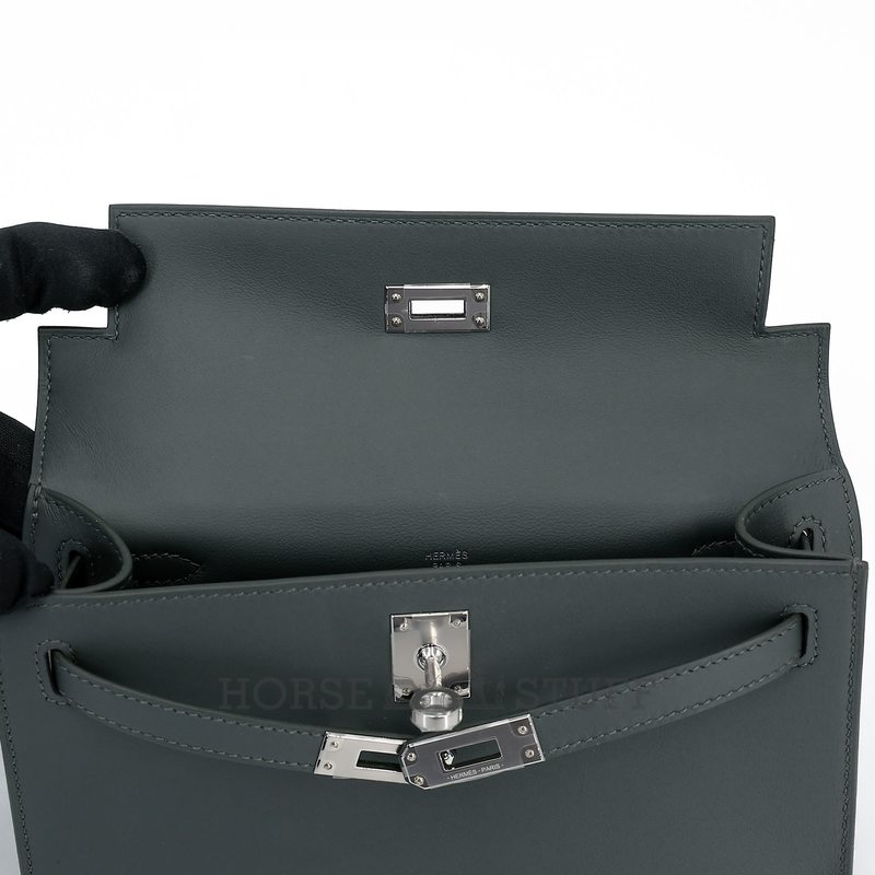 HERMÈS KELLY POCHETTE CLUTCH Vert Mangrove Swift PHW