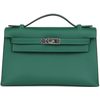 HERMÈS KELLY POCHETTE CLUTCH Vert Moyen Swift PHW