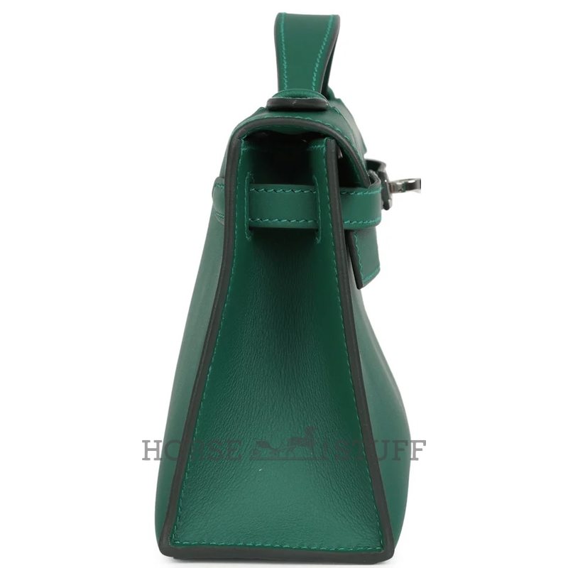 HERMÈS KELLY POCHETTE CLUTCH Vert Moyen Swift PHW