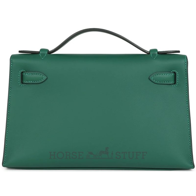 HERMÈS KELLY POCHETTE CLUTCH Vert Moyen Swift PHW