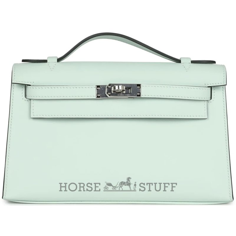HERMÈS KELLY POCHETTE CLUTCH Vert Peppermint Swift PHW